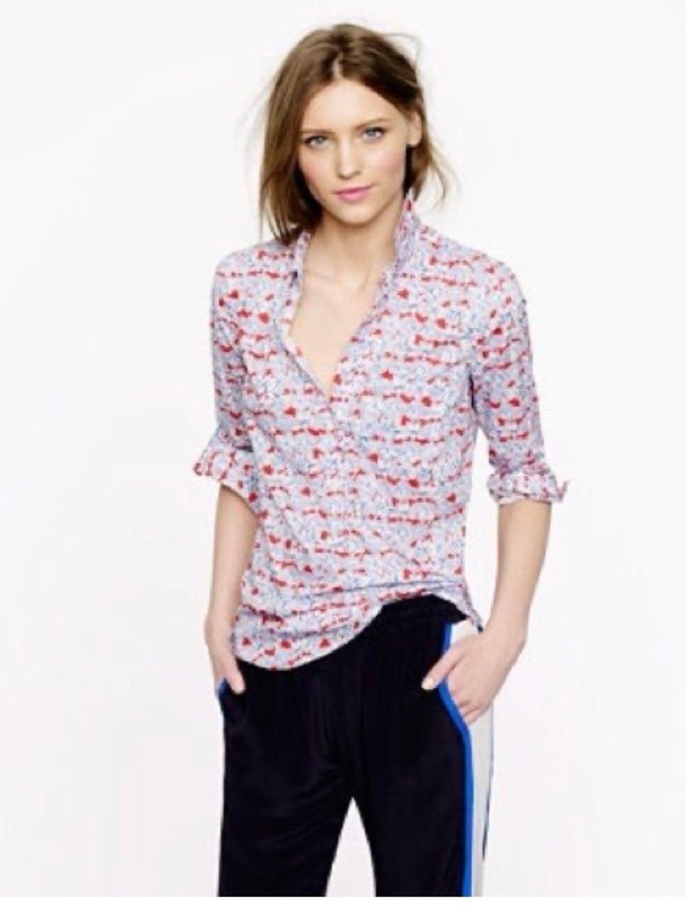 J.Crew  Liberty Fabric Popover Blouse in the Matilda Tulip Floral Print 6
